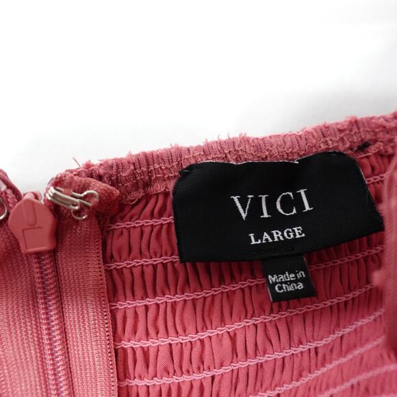 Vici Lisbeth Mauve Pink Tie Strap Slit Midi Dress Size Large - Picture 9 of 11